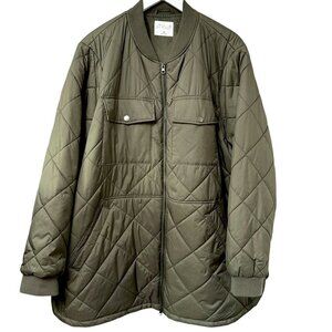 Stylus Quilted Jacket Plus Size 2X Olive Green Light Puffer Coat Utility